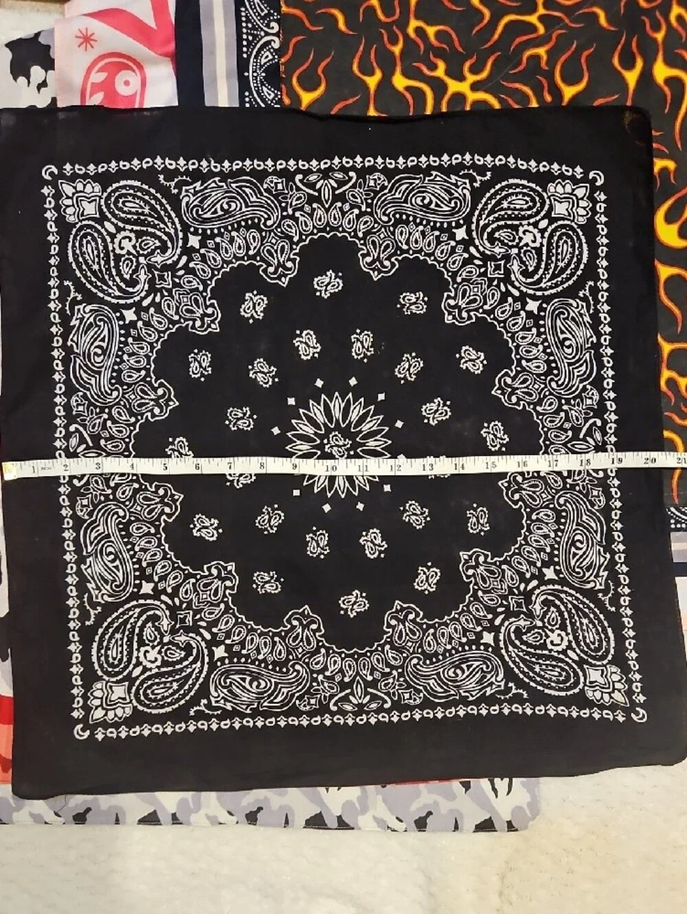 Lot of 7 Assorted Bandana Scarf Set - Red, Black, White, Gray